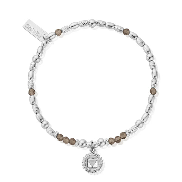 ChloBo Smokey Quartz-Root Chakra Bracelet-Sterling Silver.