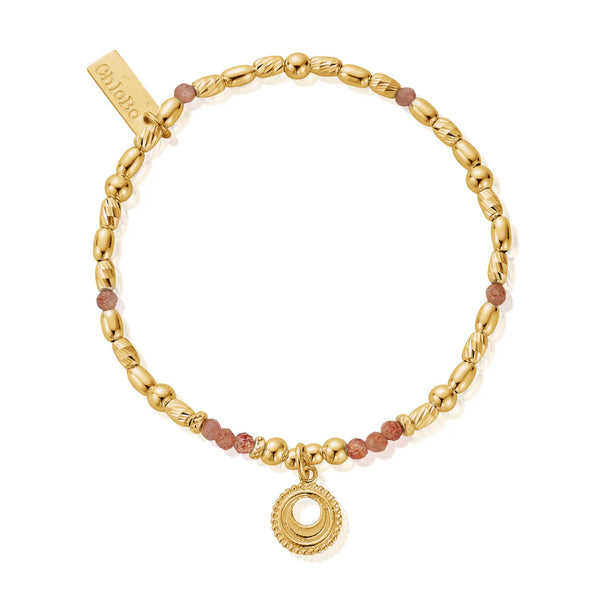 ChloBo Peach Moonstone-Sacral Chakra Bracelet-Sterling Silver Gold Plated