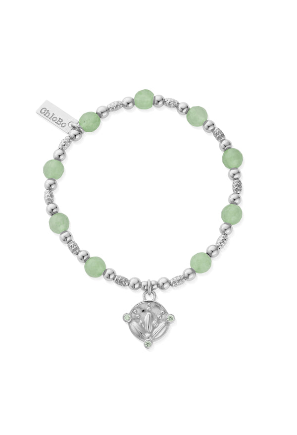 ChloBo Sparkling Bloom Aventurine Bracelet in Silver