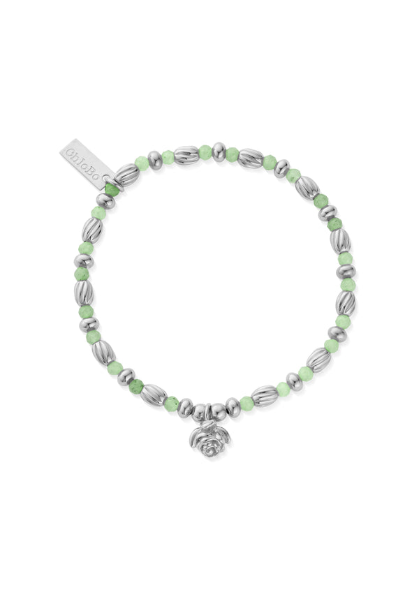 ChloBo Rosebud Aventurine Bracelet in Silver