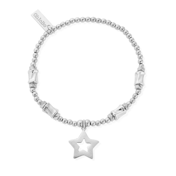 ChloBo Silver Cute Charm, Chunky Twist Open Star Bracelet SBCCCT812