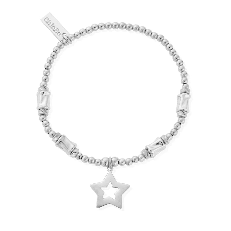 ChloBo Silver Cute Charm, Chunky Twist Open Star Bracelet SBCCCT812