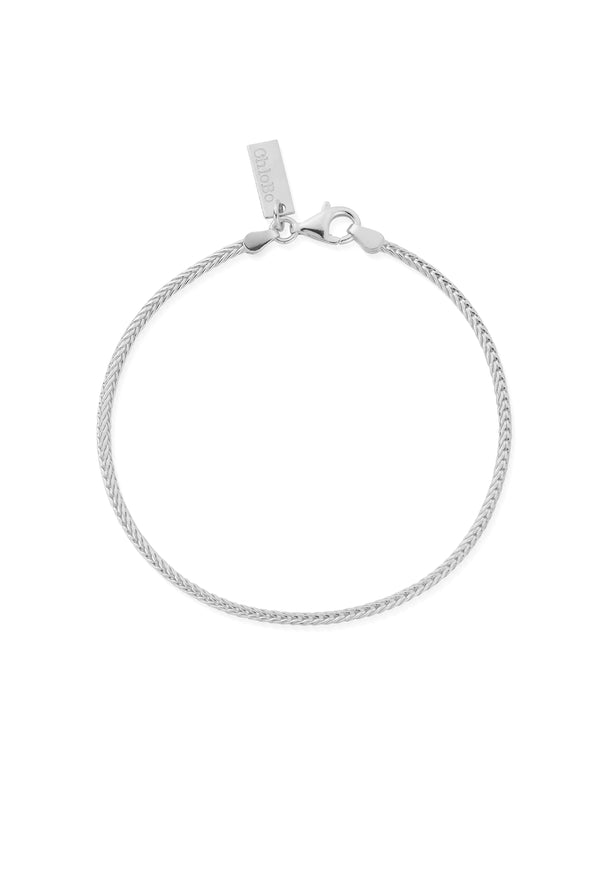 ChloBo Men's Foxtail Bracelet Silver