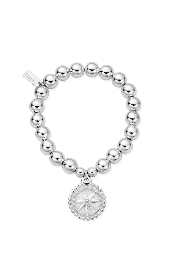 ChloBo Medium Ball Bobble Compass Bracelet Silver