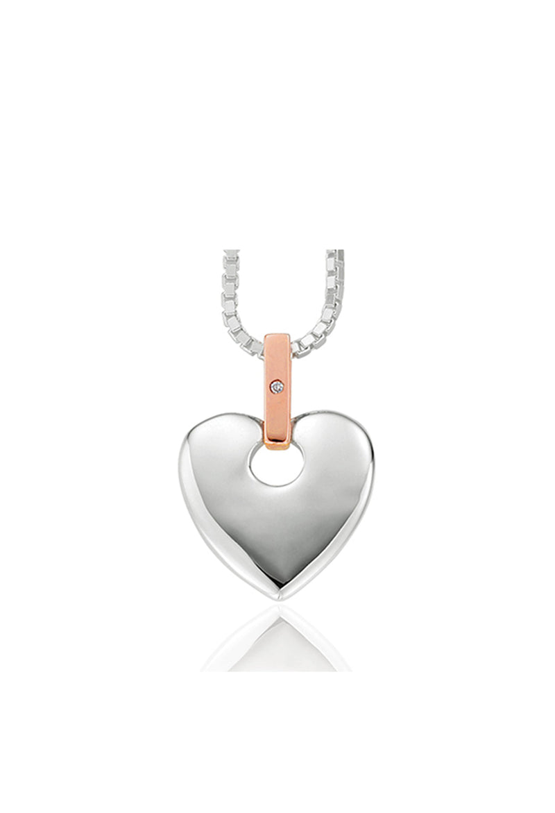 Clogau Cariad Silver And Diamond Large Heart Pendant