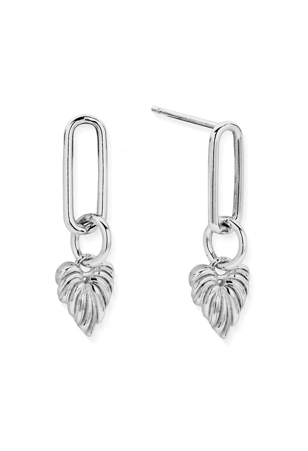 ChloBo Leaf Heart Link Earrings Sterling Silver *