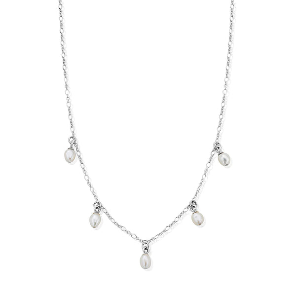 ChloBo Ethereal Multi Pearl Drop Necklace Sterling Silver