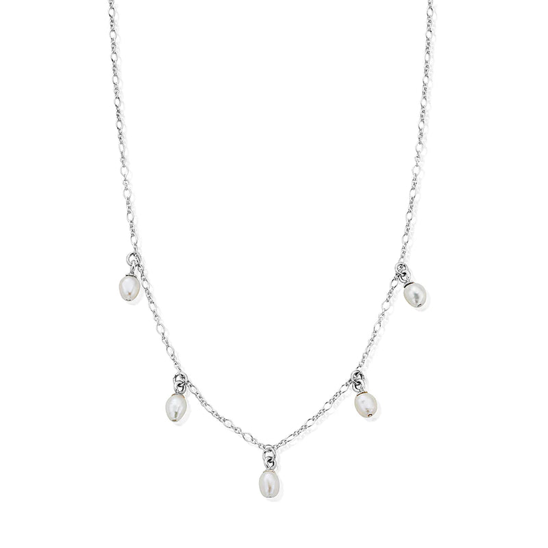 ChloBo Ethereal Multi Pearl Drop Necklace Sterling Silver