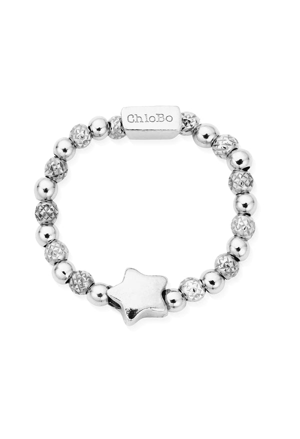 ChloBo Inset Star Ring Silver