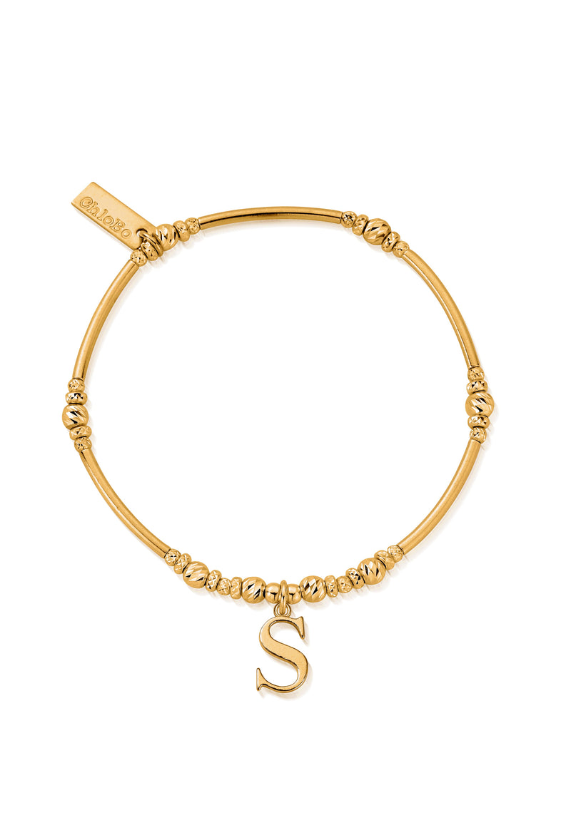 ChloBo Iconic Initial S Bracelet in Silver Gold Plated
