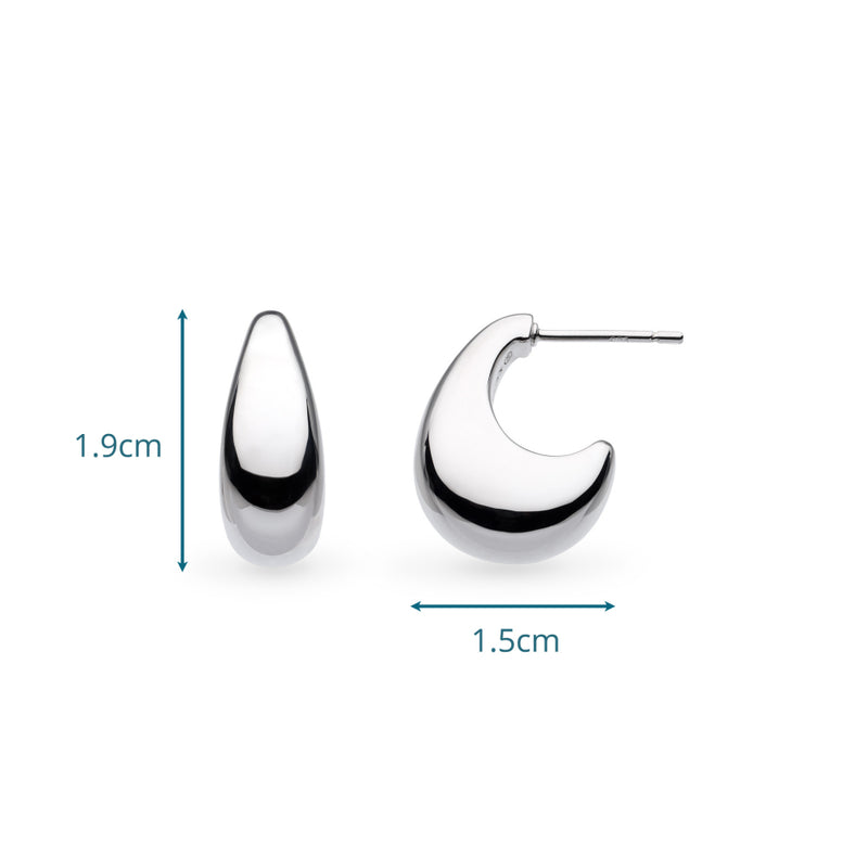 The Kit Heath Coast Pebble Grande semi hoop stud earrings, a silver earring from Kit Heath, OD’s Jewellers in St Helens