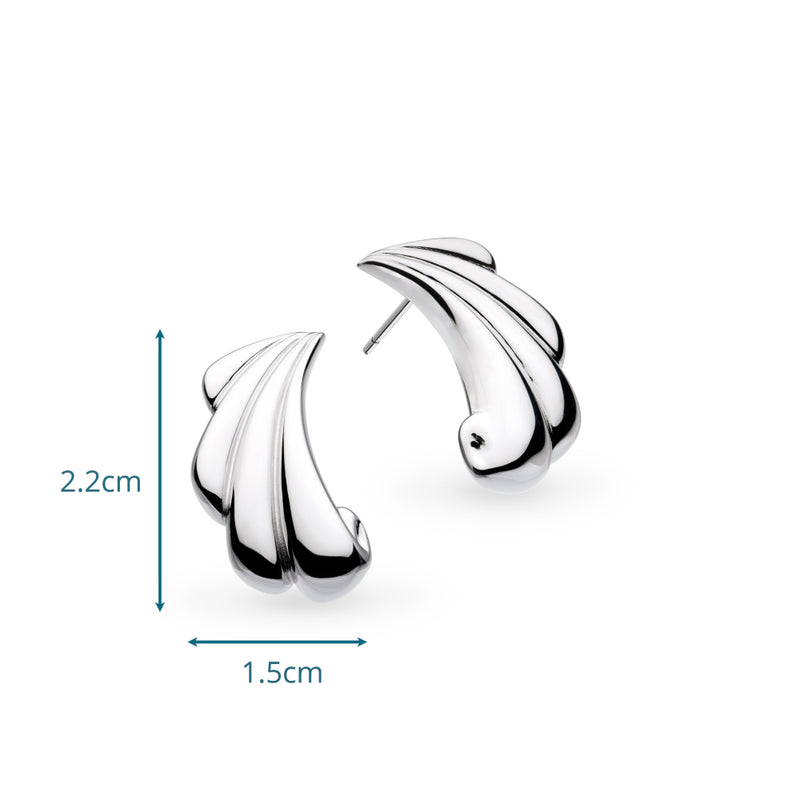 The Kit Heath Océane Shell Echo Grande Stud Earrings, a silver sterling shell stud from Kit Heath, available at OD’s Jewellers in St Helens