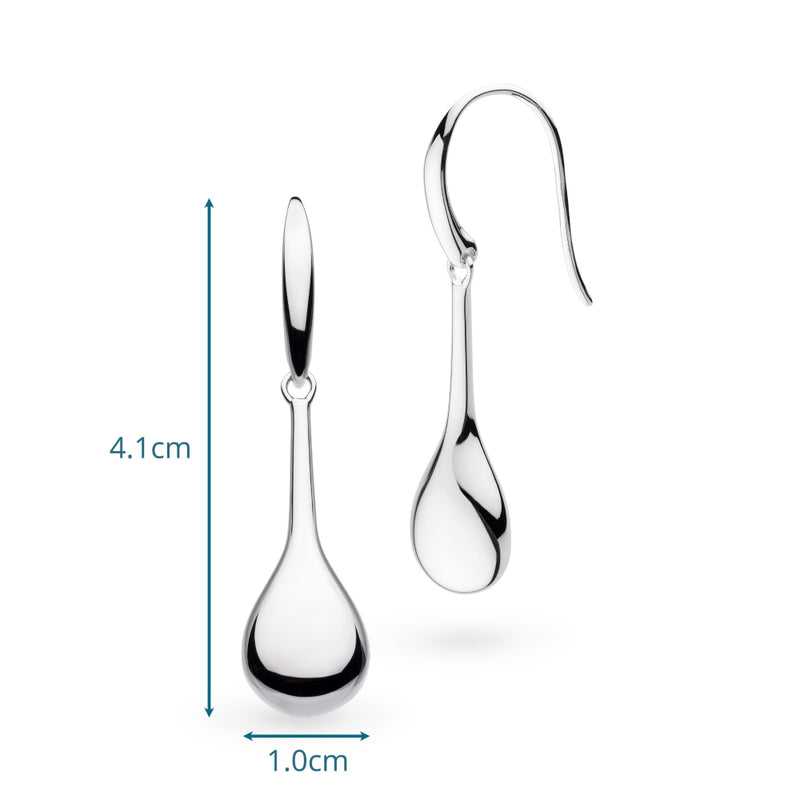 The Kit Heath Coast Pebble Smooth Elegant Drop Earring, a silver earring from Kit Heath, available at OD’s Jewellers in St Helens