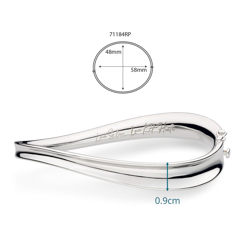 Kit Heath Serenity Hinged Bangle, a silver sterling bracelet from Kit Heath, available at OD’s Jewellers in St Helens