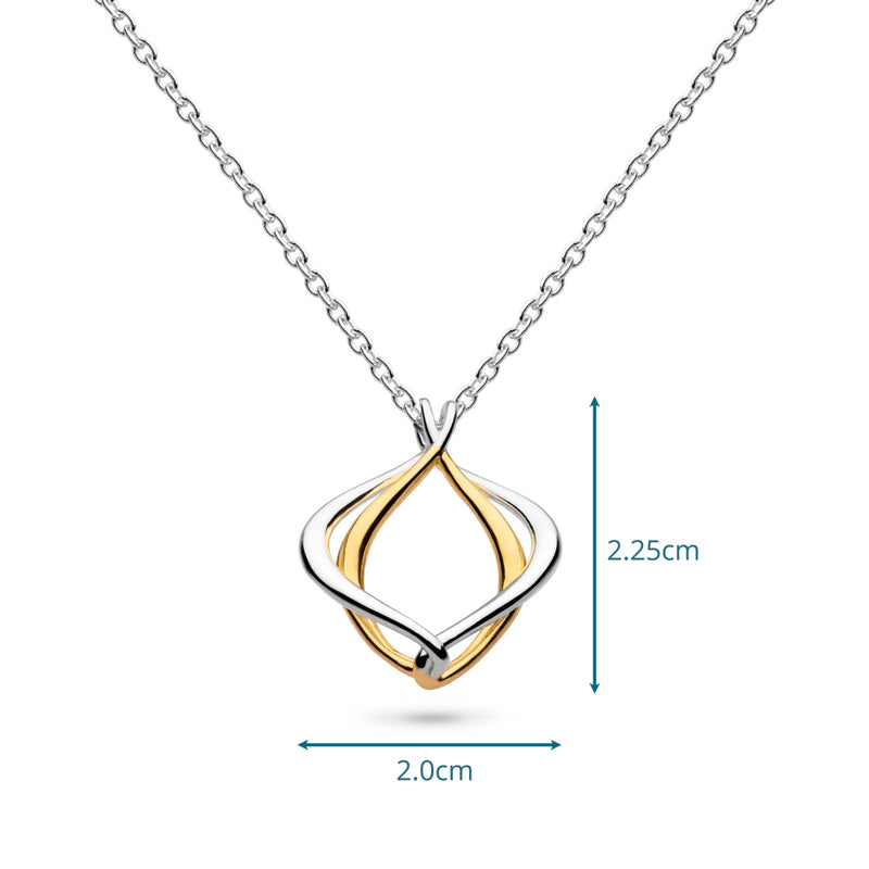 The Alicia Golden Petite Necklace, a gold and silver plated pendant necklace from Kit Heath, available at OD’s Jewellers in St Helens