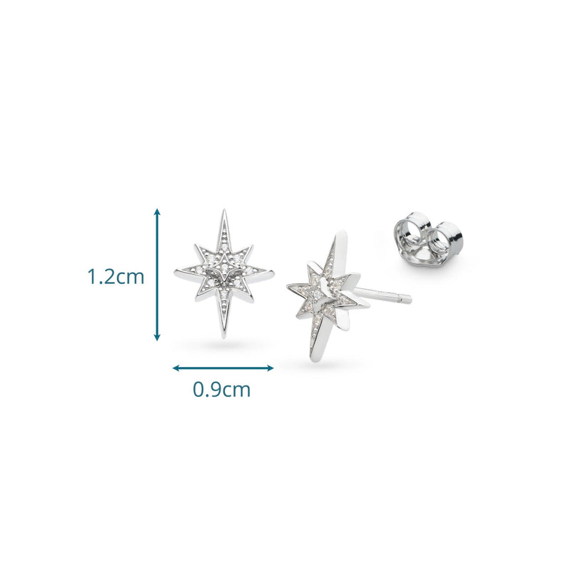 Kit Heath Silver Celeste North Star CZ Earrings 30456CZ