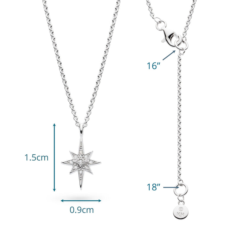 Kit Heath Silver Celeste North Star CZ Petite Necklace 90455CZ