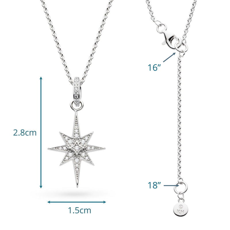 Kit Heath Silver Celeste North Star CZ Midi Necklace 90456CZ