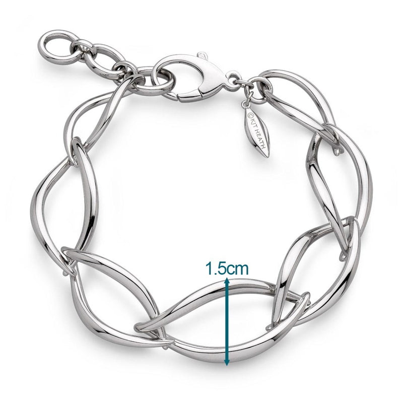 The Kit Heath Entwine Twine Twist Link Bracelet, a silver bracelet from Kit Heath, available at OD’s Jewellers in St Helens