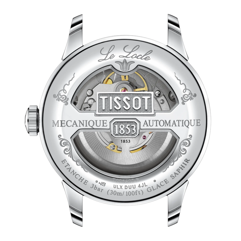 Tissot Mens Green Roman Numeral Dial Le Locle Powermatic 80 Bracelet Watch Stainless Steel