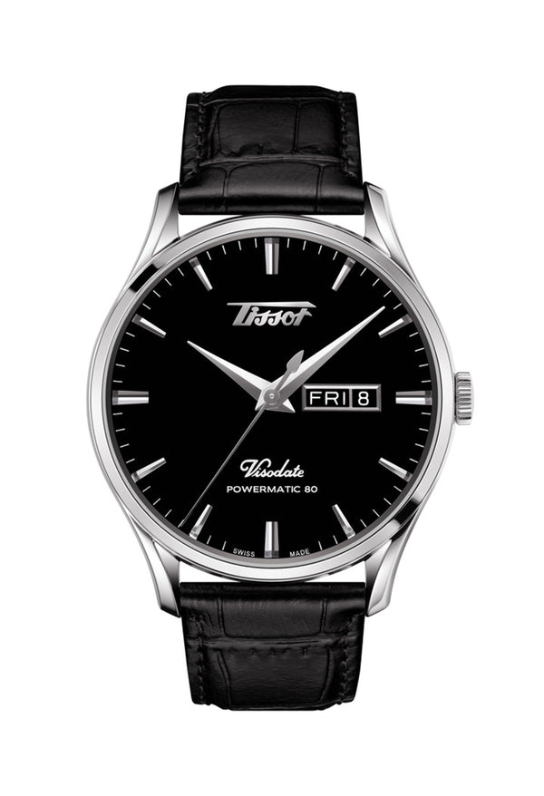 Gents Tissot Heritage Visodate Powermatic 80 Leather Strap Watch.