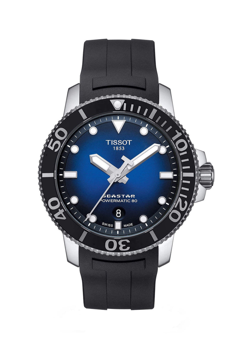 Gents Tissot Seastar 1000 Powermatic 80 Strap Watch Stainless Steel