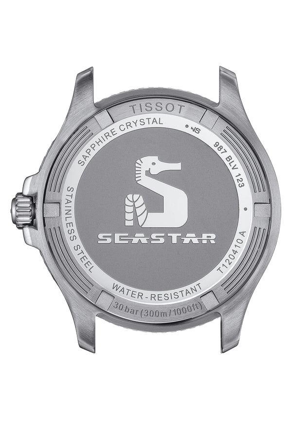 Mens Tissot 40mm Seastar 1000 Blue Dial Stainless Steel Bracelet Watch