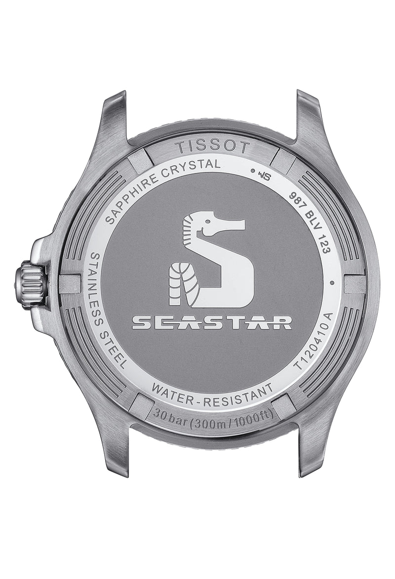 Mens Tissot 40mm Seastar 1000 Blue Dial Stainless Steel Bracelet Watch