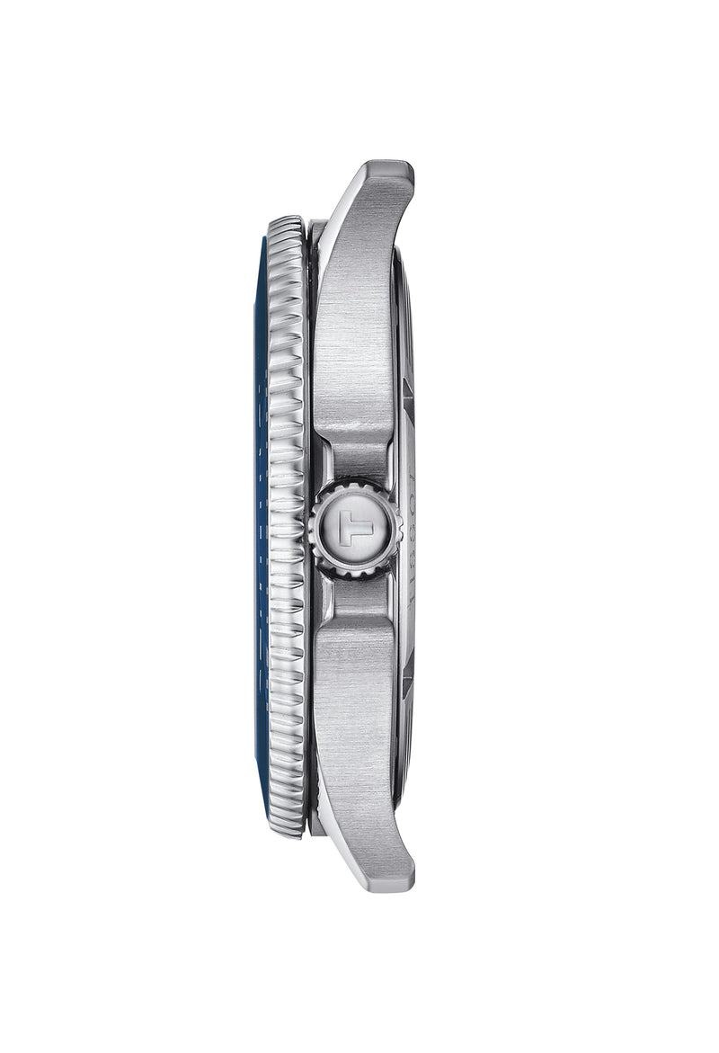 Mens Tissot 40mm Seastar 1000 Blue Dial Stainless Steel Bracelet Watch
