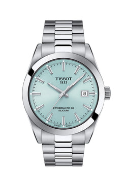 Mens Tissot Gentleman Powermatic 80 Silicium Bracelet Watch Stainless Steel