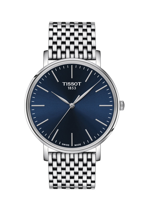 Gents Tissot Everytime Blue Dial Stainless Steel Bracelet Watch