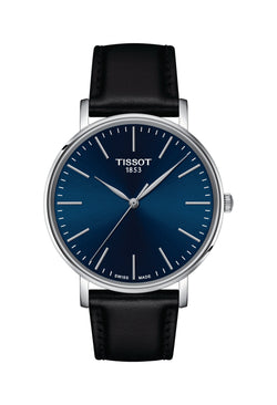 Gents Tissot Everytime Blue Dial Strap Watch Stainless Steel