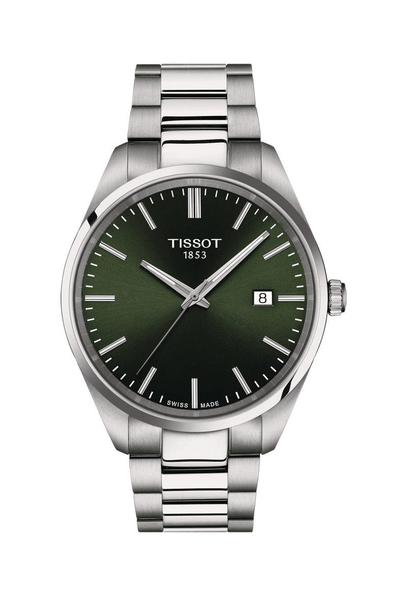 Gents Tissot Tissot PR100 Green Dial Bracelet Watch Stainless Steel