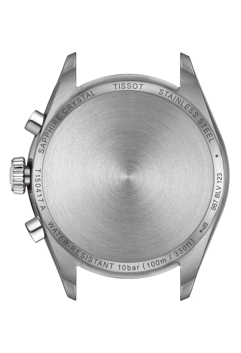 Mens Tissot PR100 Green Chronograph Dial Bracelet Watch Stainless Steel