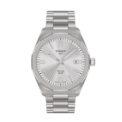 Tissot PRC100 Solar Quartz Silver Dial Bracelet Watch