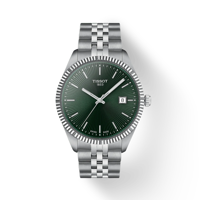 Mens Tissot 40mm Ballade Green Dial Bracelet Watch Stainless Steel by Tissot
