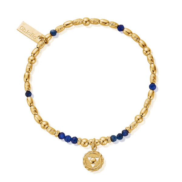 ChloBo Kyanite-Throat Chakra Bracelet-Sterling Silver Gold Plated