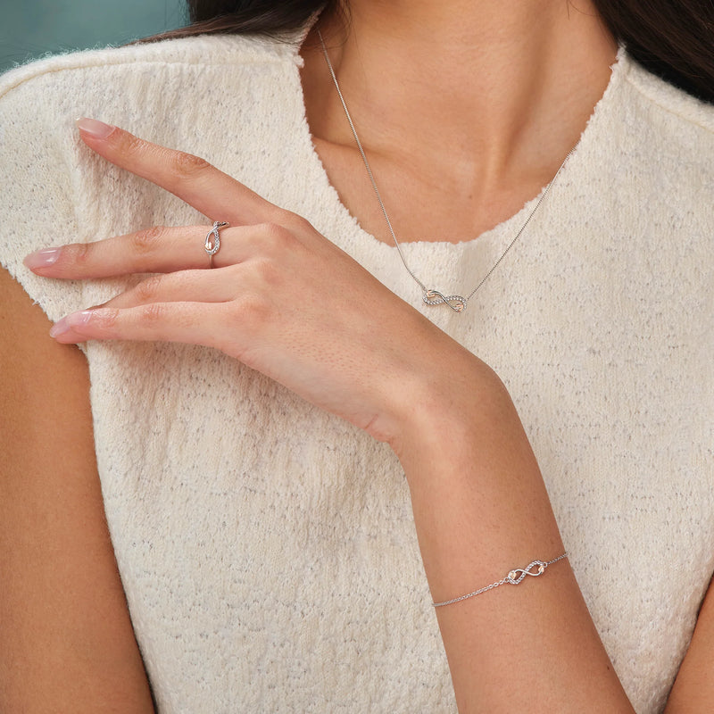 Clogau Tree of Life Infinity Bracelet With White Topaz In Sterling Silver