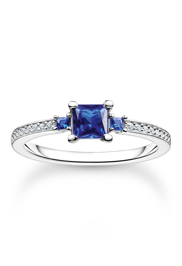Thomas Sabo Blue & White Pave` Ring