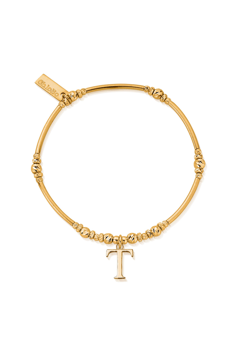 ChloBo Iconic Initial T Bracelet in Silver Gold Plated