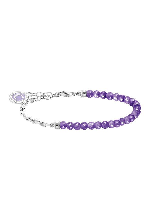 Thomas Sabo Imitation Amethyst & Silver Members Charm Bracelet in Silver