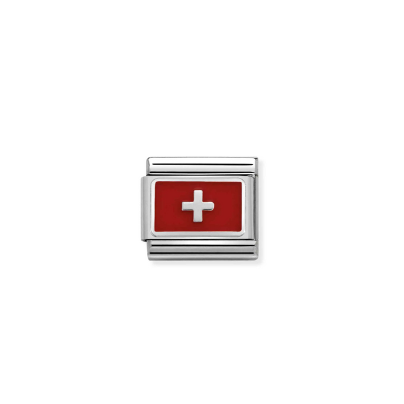 Nomination Composable Classic Link Flags Switzerland in Sterling Silver