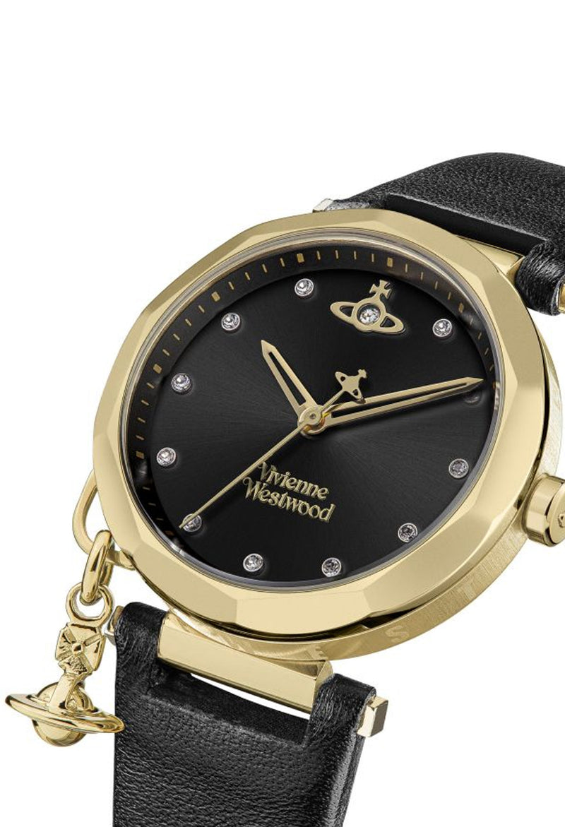 Vivienne Westwood Ladies Poplar Leather Band Watch with charm