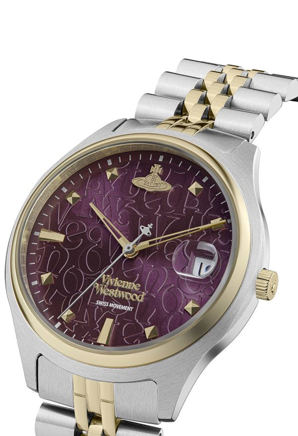 Vivienne Westwood Ladies Camberwell Burgundy Dial Bracelet Watch Stainless Steel GP