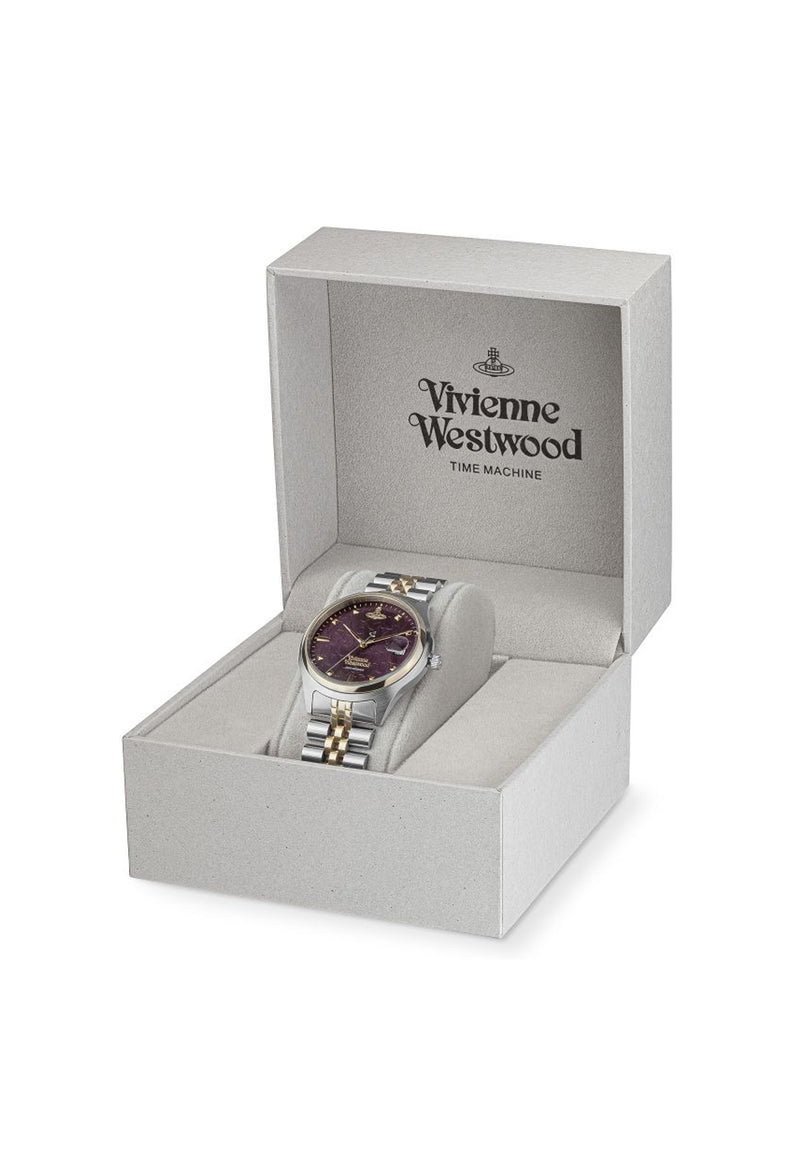 Vivienne Westwood Ladies Camberwell Burgundy Dial Bracelet Watch Stainless Steel GP