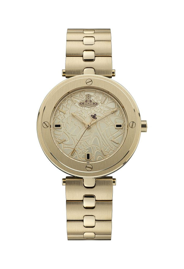 Vivienne Westwood Ladies Whitehall Gold Bracelet Watch Gold Plated Gold Plated