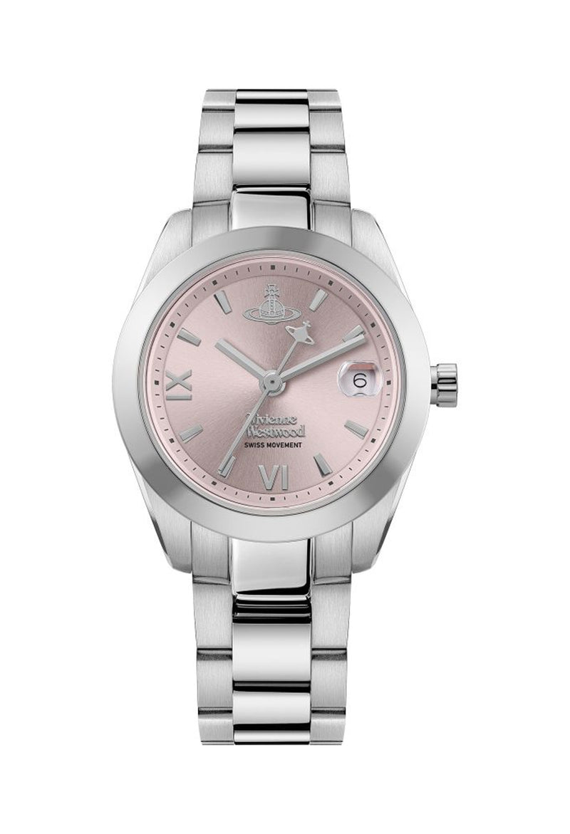 The Vivienne Westwood Ladies Fenchurch Pink Dial Bracelet Watch Stainless Steel, a pink dial stainless steel bracelet watch from Vivienne Westwood, available at OD’s Jewellers in St Helens.