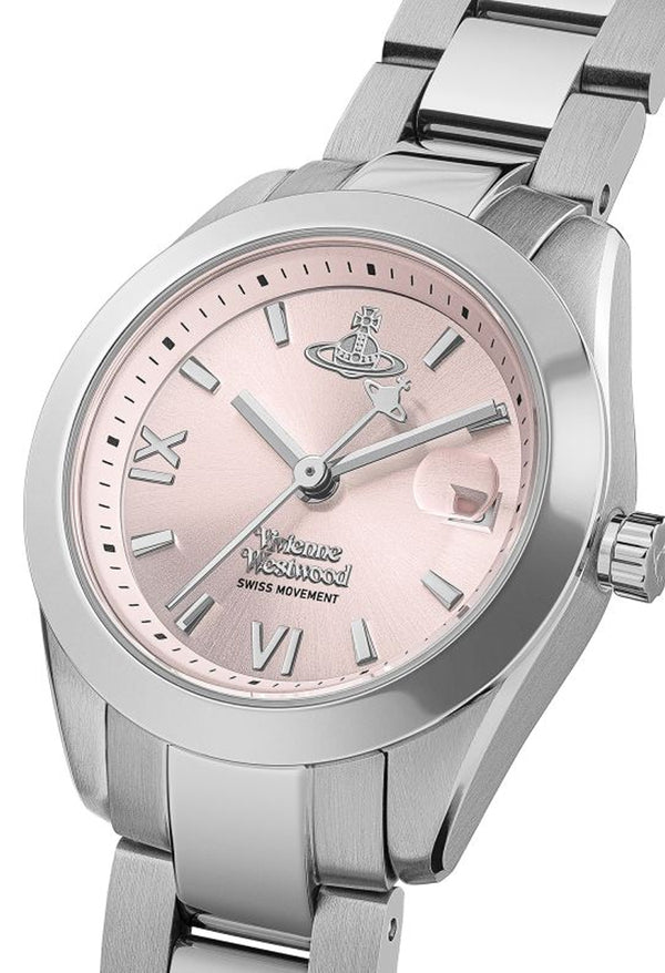Vivienne Westwood Ladies Fenchurch Pink Dial Bracelet Watch Stainless Steel