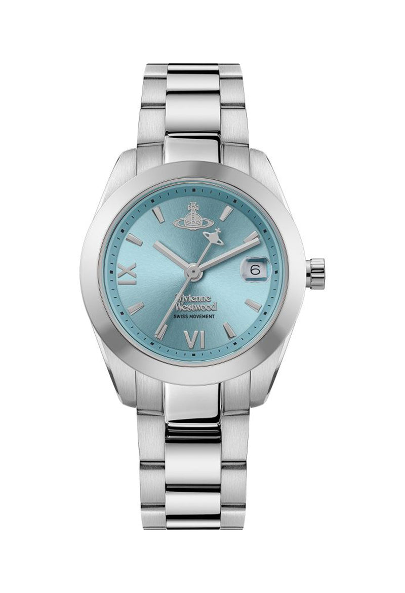 Vivienne Westwood Ladies Fenchurch Teal Dial Bracelet Watch Stainless Steel