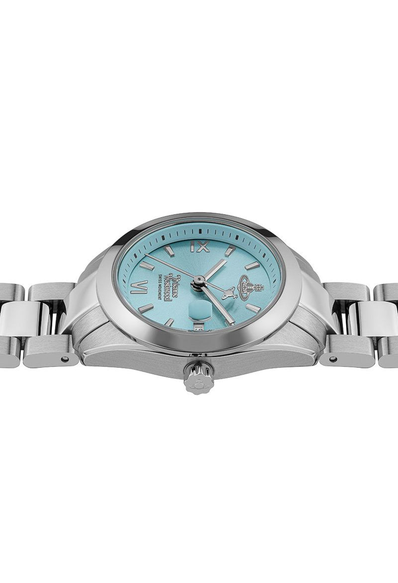 Vivienne Westwood Ladies Fenchurch Teal Dial Bracelet Watch Stainless Steel